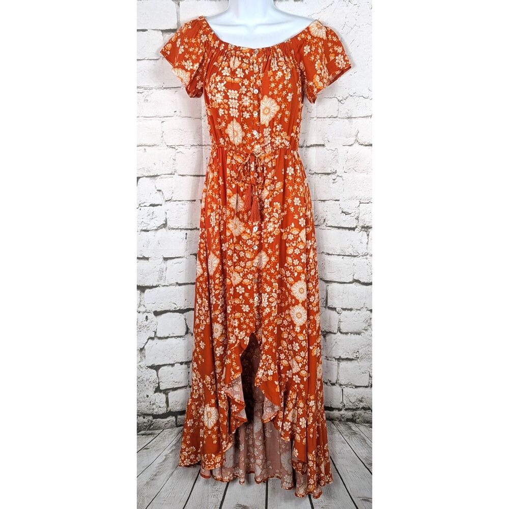 ABEL THE LABEL Boho Floral Cottage Hippie Forest Fairy Maxi Dress Size XS NWT